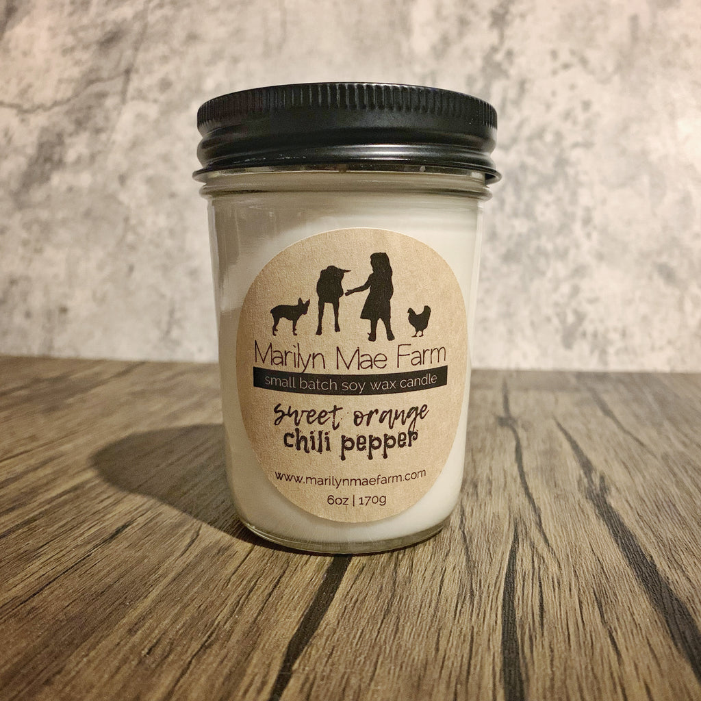 Sweet orange chili pepper soy candle